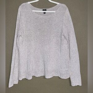 EILEEN FISHER Beige Linen Blend Knit Sweater Women’s Large